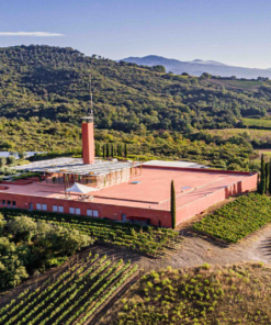 Scenic view of the impressive Rocca di Frassinello Winery and Vineyard ,Marema Toscana, Italy