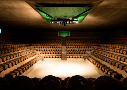 The famous architect Renzo Piano architectural design of the Rocca di Frassinello Winery Wine and Barrel Storage ,Marema Toscana, Italy